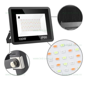 Proiector LED 100W SMD2835 Slim RGB Telecomanda  - Img 2