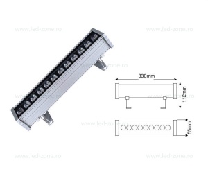 Proiector LED 12W 220V Liniar 33cm Color - Img 2