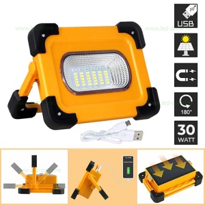 Proiector LED 30W Solar Acumulator USB Police