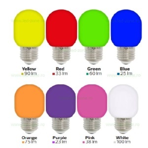 Set 10 Becuri LED E27 2W Glob Mat Color - COMFORT