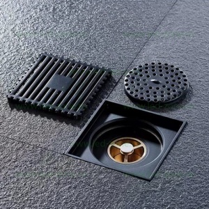 Sifon De Pardoseala Cu Sistem Antimiros Negru LZ8758HS