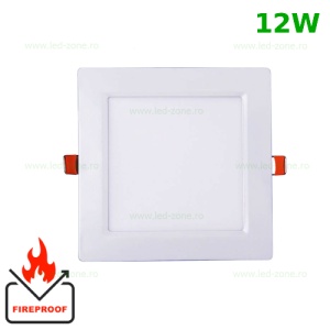 Spot LED 12W Patrat Alb Ignifug - Img 1