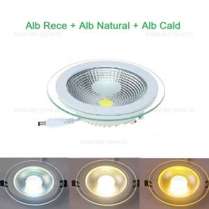 Spot LED 12W Rotund COB Sticla 3 Functii - Img 1
