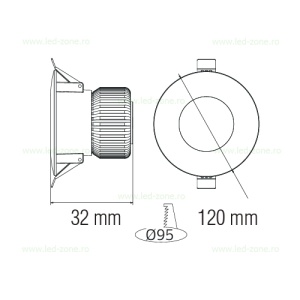 Spot LED 12W Rotund Mat Alb ALEXA - Img 3