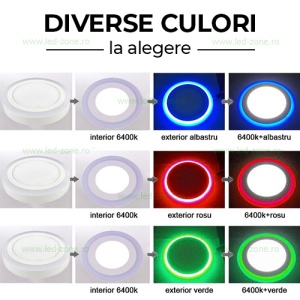 Spot LED 16W Rotund Alb Rece Contur Color Aplicat - Img 4