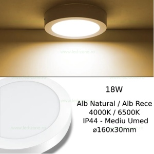 Spot LED 18W Rotund Alb Aplicat Ignifug - Img 3