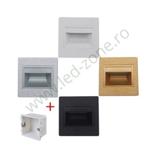 Spot LED 1W Patrat Auriu Trepte - Img 2