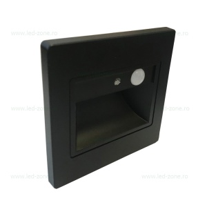 Spot LED 1W Patrat Negru Trepte Senzor - Img 2