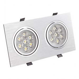 Spot LED 2x7W Dreptunghiular Mobil Argintiu - Img 1