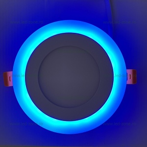 Spot LED 9W Rotund Alb Rece Contur Albastru - Img 4