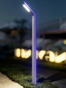 Stalp Iluminat LED 30W + 20W Ornamental Albastru 3M LZ01 - Img 1