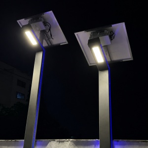 Stalp Iluminat LED 30W + 20W Ornamental Albastru 3M Solar
