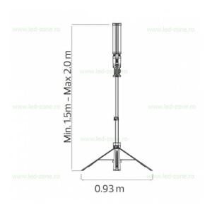 Stativ Reglabil Proiectoare LED 80W cu Stalp TOWER - Img 3