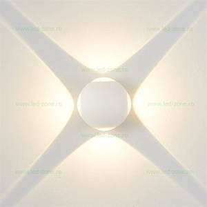 Aplica LED 4x1W Exterior Sfera Alb