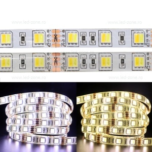 Banda LED 5025 120 SMD/ML Interior Dual White CCT 12V 4 Fire