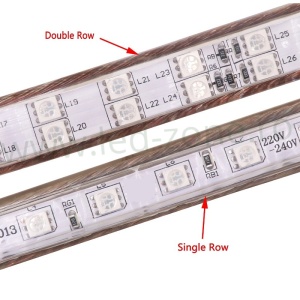 Banda LED 5050 96 SMD/ML RGB 220V Lupa 2 Randuri - Img 2