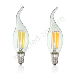 Bec LED E14 6W Filament Flacara Clar - Img 2