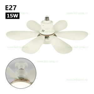 Bec LED E27 15W CCT Dimabil cu Ventilator si Telecomanda - Img 2