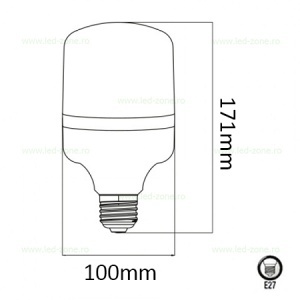 Bec LED E27 30W Dispersor Mat  Plastic TORCH