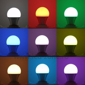 Bec LED E27 7.5W Glob Mat RGB Telecomanda - Img 2