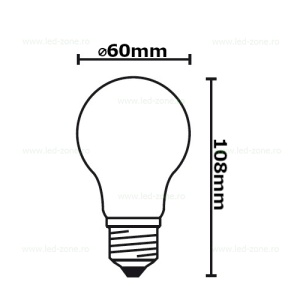 Bec LED Vintage E27 7W Glob A60 - Img 3