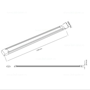 Corp Iluminat LED 54W 120cm Alb TETRASQ