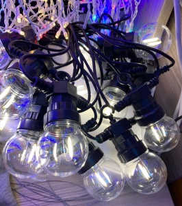 Ghirlanda 10M cu 20 Becuri LED Filament Glob Clar