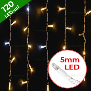 Instalatie LED Perdea Turturi Flash 3x1m 120 LED 5mm Fir Alb - Img 1