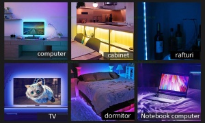 Kit Banda LED 5050 RGB Silicon 12V WIFI Rola 5m