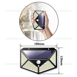 Lampa LED Exterior 23W 114 SMD Solara Senzor - Img 2