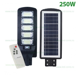 Lampa LED Iluminat Stradal 250W Solara cu Senzor Miscare si Telecomanda LZ01 - Img 1