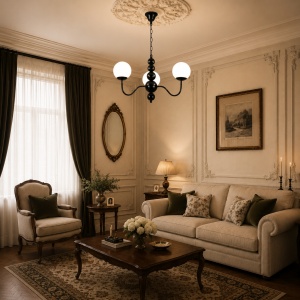 Lustra 3 Socluri E27 Neagra LZ1009-3