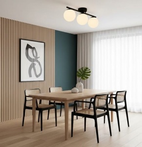 Lustra 3 Socluri E27 Neagra LZ117-3