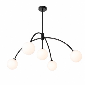 Lustra 5 Socluri E27 Neagra LZ1004-5