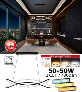 Lustra LED 100W Dimabila 3 Functii cu Telecomanda LZ079