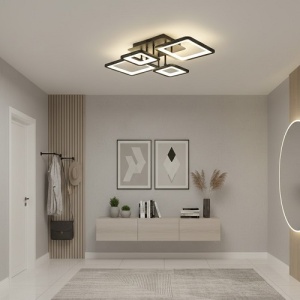 Lustra LED 100W Neagra 3 Functii Dimabila cu Telecomanda LZ5400 - Img 3