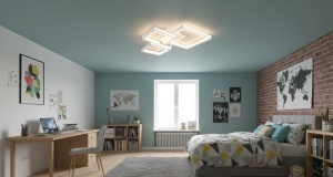 Lustra LED 122W 3 Functii Alba Dimabila cu Telecomanda LZ5702 - Img 2