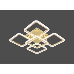 Lustra LED 130W Aurie 3 Functii Dimabila cu Telecomanda LZ9181/4+1