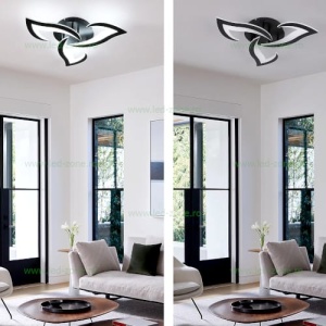 Lustra LED 40W 3 Functii Neagra Dimabila cu Telecomanda LZ16801-3