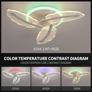 Lustra LED 48W 3 Functii RGB Smart Dimabila cu Telecomanda LZ9244