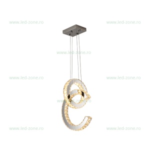 Lustra LED 50W 3 Functii Dimabila cu Telecomanda Cristal LZ87869-450 - Img 2