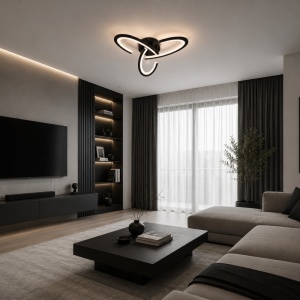 Lustra LED 50W Neagra cu Telecomanda LZ9265-3