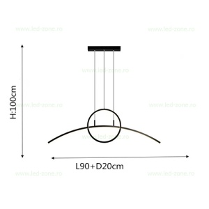 Lustra LED 60W Dimabila 3 Functii cu Telecomanda LZ2123 - Img 2