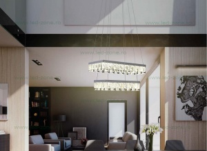 Lustra LED 72W 2 Segmente Model Cristal PANDORA - Img 3