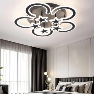 Lustra LED 80W Neagra cu Telecomanda LZ135