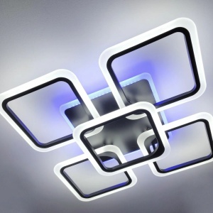 Lustra LED 90W Neagra 3 Functii cu Telecomanda LZ72-4+1 RGB