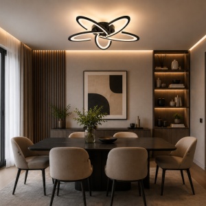 Lustra LED 90W Neagra cu Telecomanda LZ9265-5