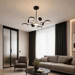 Lustra LED 90W Neagra LZ123-8