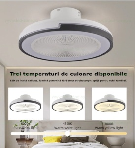 Lustra LED Rotunda cu Ventilator si Telecomanda Mod Vara/Iarna LZCF01 - Img 4