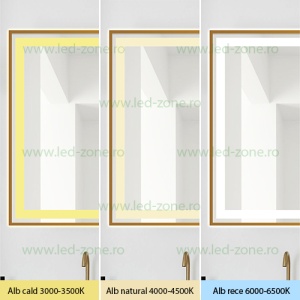 Oglinda Baie LED 100x65cm Touch Ceas Dezaburire LZJ128